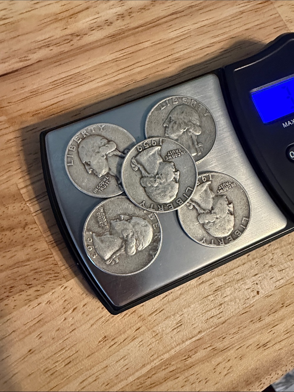 Vintage 40-60 90% Silver Quarters - Set of 5
